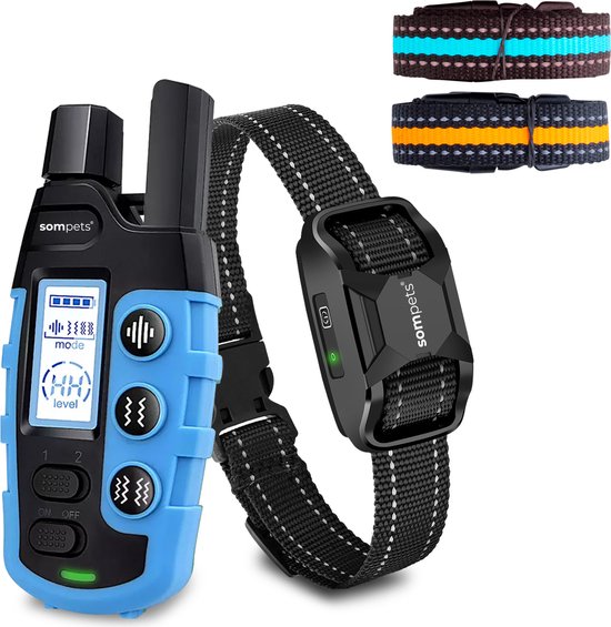 Anti Blafband met Handmatige Afstandsbediening - Blafband voor Honden - Anti Blaf Apparaat - Zonder Schok - Oplaadbaar - Vibratie & Audio - Waterdicht - Incl. E-book & 2 Extra Halsbanden