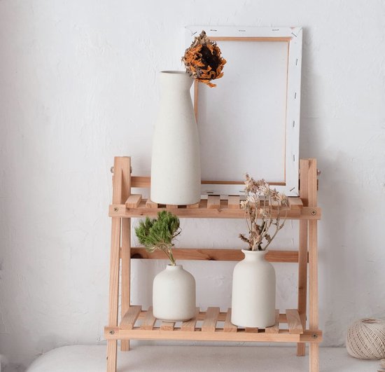 Set van 2 zwarte moderne keramische ronde vazen voor rustieke woondecoratie, donutvormig design, voor woonkamer, keuken, open haard, slaapkamer, eettafel, kantoor, decoratie