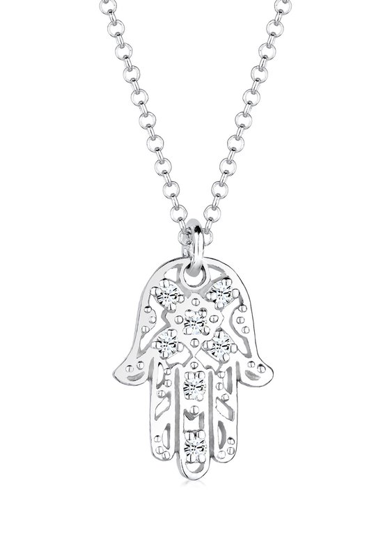 Foto: Elli dames halsketting dames hamsa hand hanger met kristallen in 925 sterling zilver