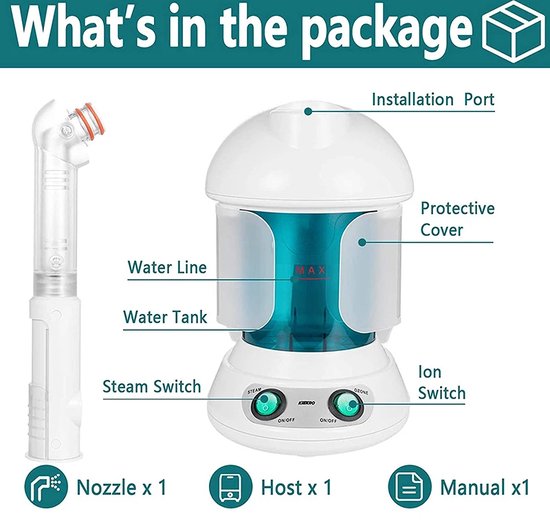 Mini Cuiseur Vapeur Facial Ozone Professionnel - Sauna Visage Nettoyage Profond Salon Spa