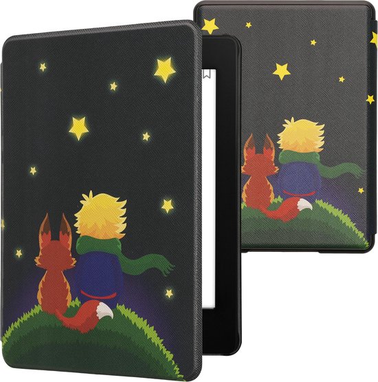 Kwmobile Coque étui Pour Kindle Paperwhite (7e Génération Et Avant) - Rabat Magnétique Similicuir - Motifs Turquoise, Bleu, Noir (aurore Boréale)