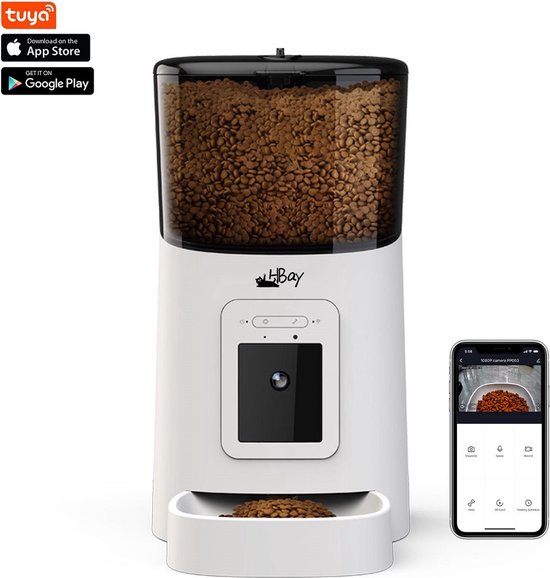 HBay Automatische voerbak Wit - Nieuw Model - Single Bowl - - HBay - €84,95