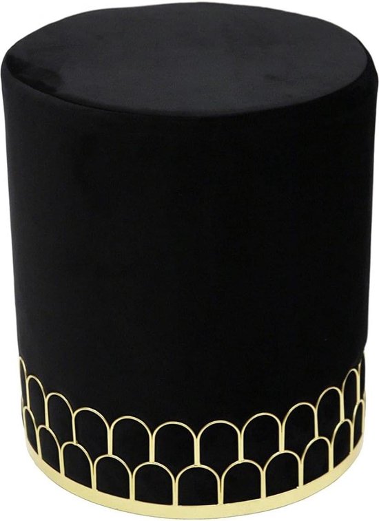 Pouf The Home Deco Factory - In Poliuretano Nero | 37.5x37.5x37.5 Cm - Foto 8