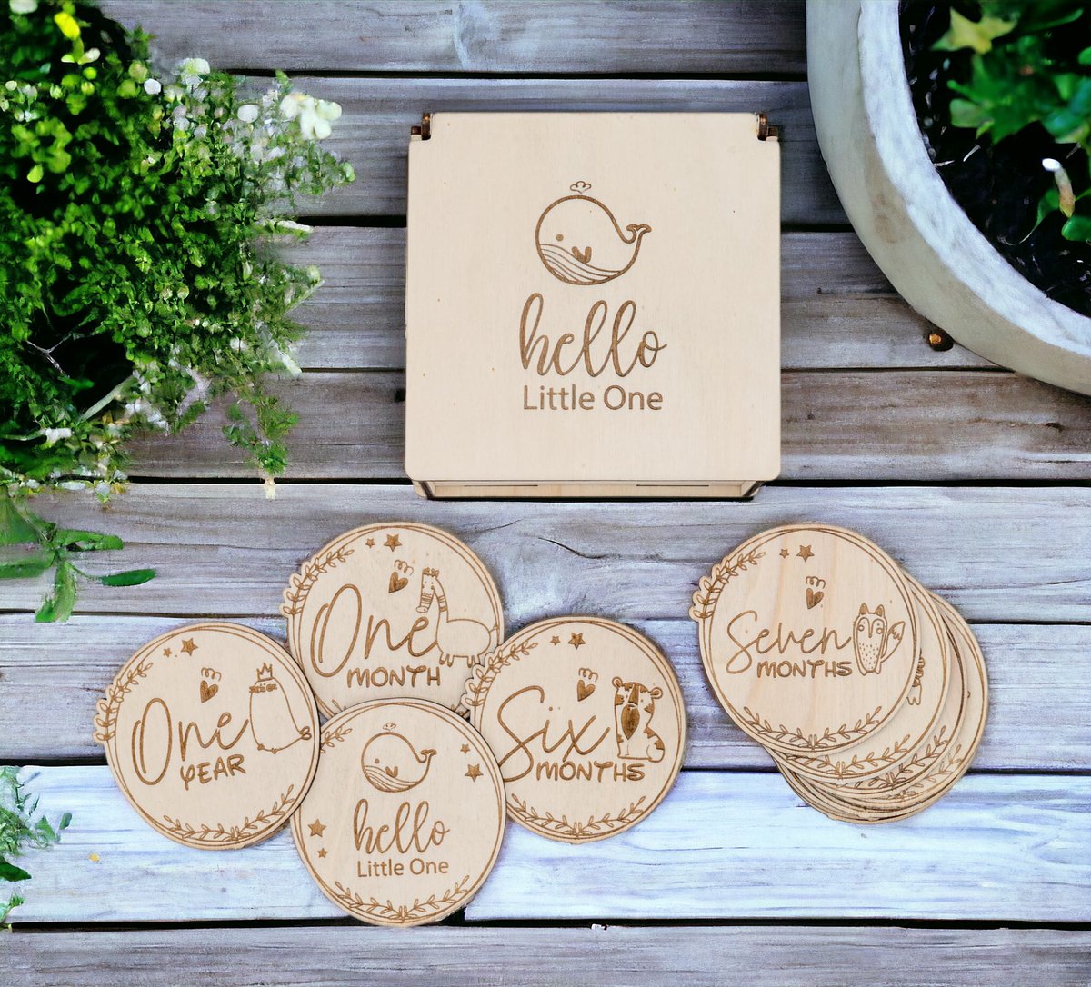 Goedkoopste Baby mijlpaalschijven met dieren in hout - Set van 13 met opbergdoos - Zwangerschap - Babyshower - Cadeau - Zwanger - Kraamcadeaus - Baby - Geboorte - Origineel - Baby cadeau - Kraamcadeau jongen of meisje - Foto aankondiging geboorte - Kraampakket