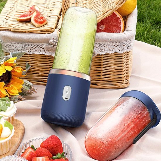 Draagbare blender - Smoothiemaker - 400 ml - Draagbare blender - USB - Draagbare blender - Mini-mixer om mee te nemen - met 1 glazen beker - Mixer - Oplaadbaar - BPA-vrij - voor auto, sport, keuken, van Merkloos — afbeelding 4