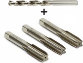 M5 HSS Handtappenset, metrisch, 3-dlg , DIN 352 ( Stap 0,8 ) + 4,2mm , DIN 338 WITH 135° (1 st)