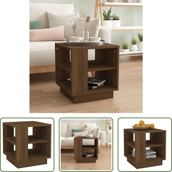 Foto: The living store salontafel banktafel 40 x 40 x 43 cm bruineiken