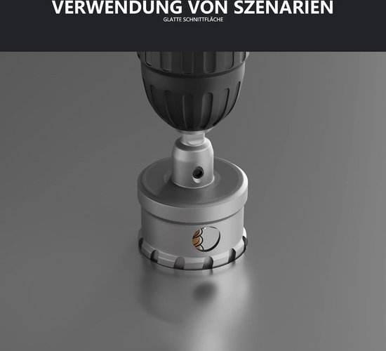 Vearter TCT gatenzaagset voor hardmetaal, 5/8-2, 10 hardmetalen boren met driverboor, voor roestvrij staal, ijzer, aluminium, legeringen, kunststoffen enz