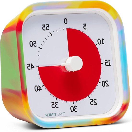 Foto: Visuele countdown timer voor kinderen huiswerk school en kantoor timer stille werking tie dye special edition 9x5x9cm