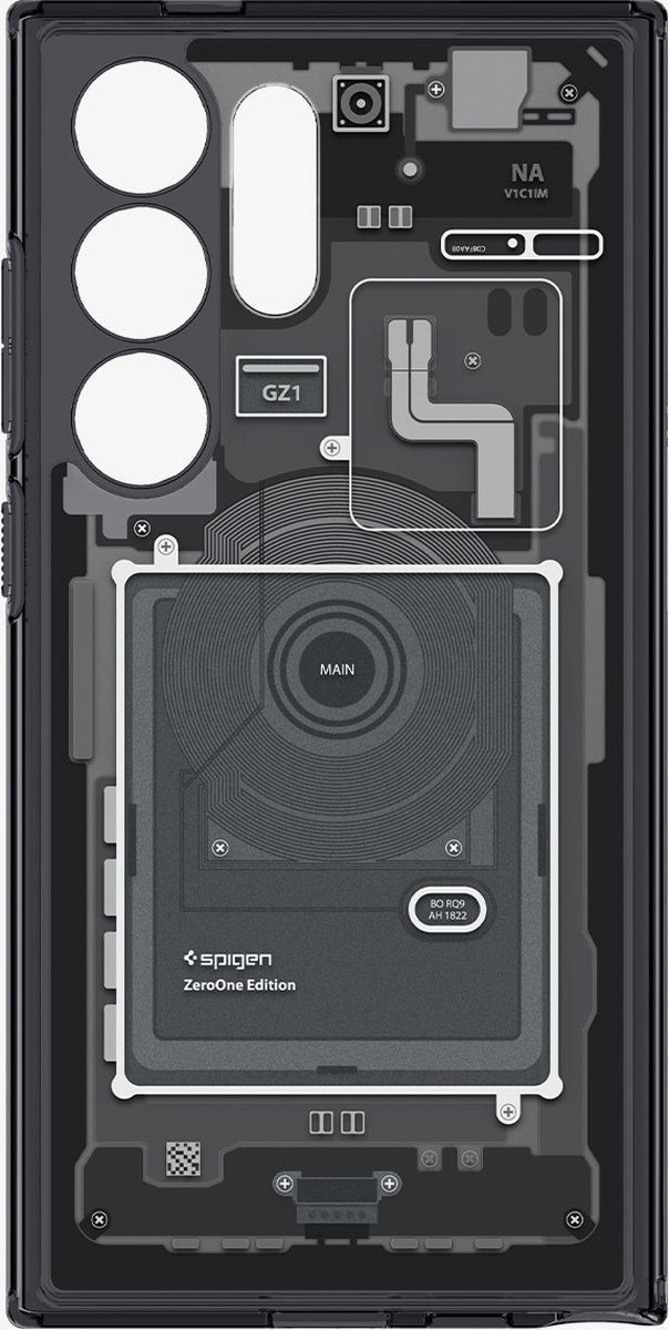 Spigen Ultra Hybrid Geschikt voor Samsung Galaxy S24 Ultra - Back Cover - Zero One Zwart