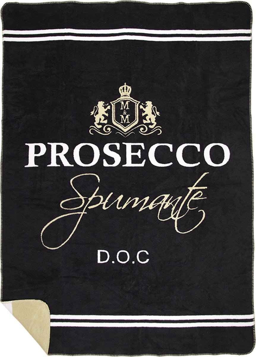 Mars & More plaid wijn prosecco zwart 150x200cm