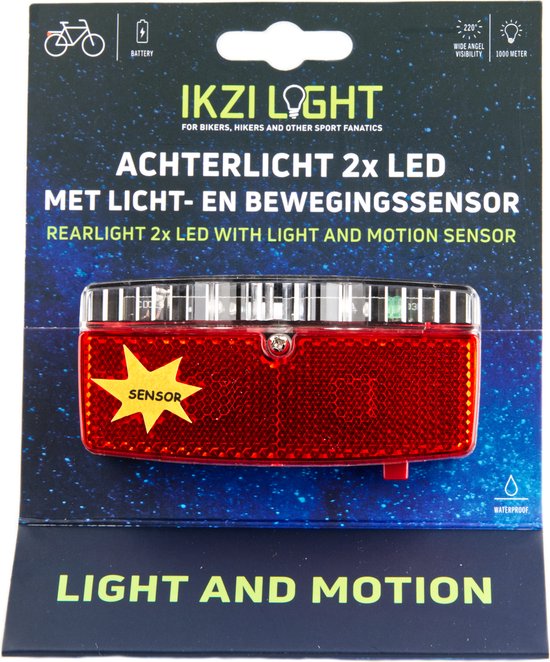 Ikzilight Achterlicht met 5 LED's en sensor - Batterijvoeding - Zichtbaar tot 1000 meter — afbeelding 2