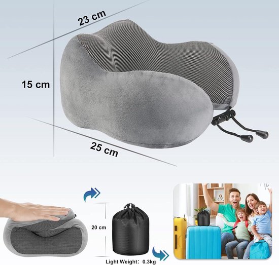 Wolf Essentials Microvezel Nek Kussen - Wasbaar Reis Kussen Voor Volwassenen