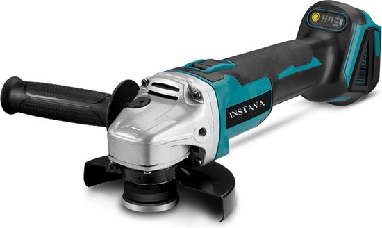 Foto: Instava haakse slijper zonder accu 3000w 125mm geschikt voor makita 18v accu incl accessoires