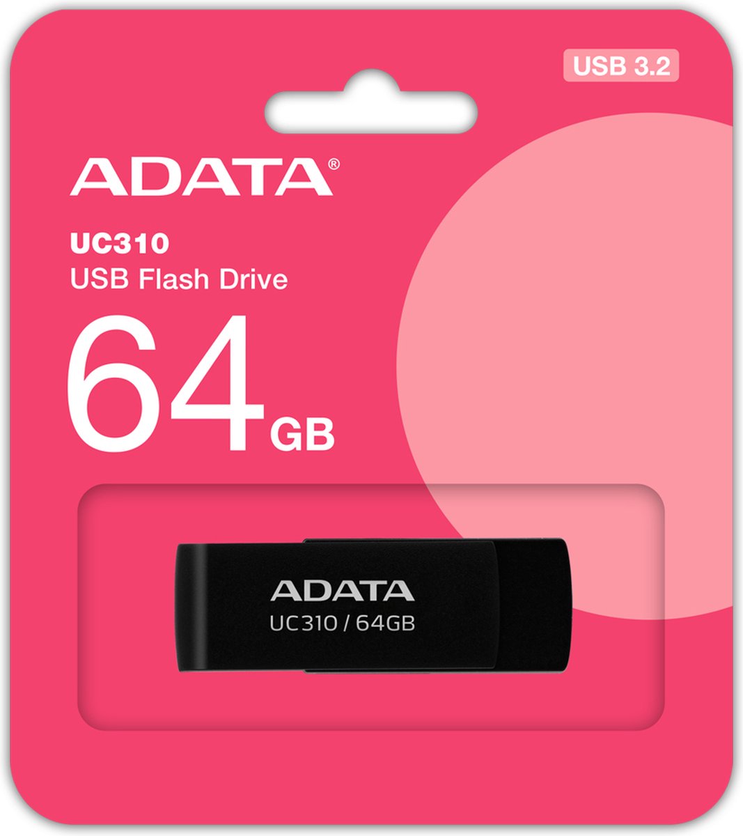ADATA UC310 USB flash drive 64 GB USB Type-A 3.2 Gen 1 (3.1 Gen 1) Zwart