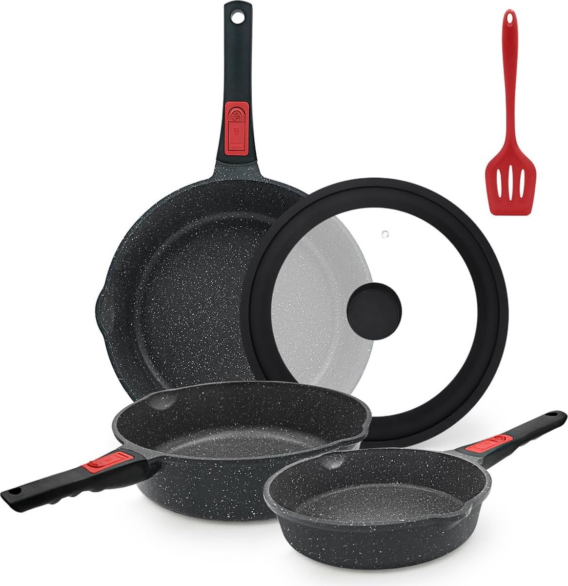 Pannenset - Kookpan met Deksel - Saucepan - Braadpan - Wokpan