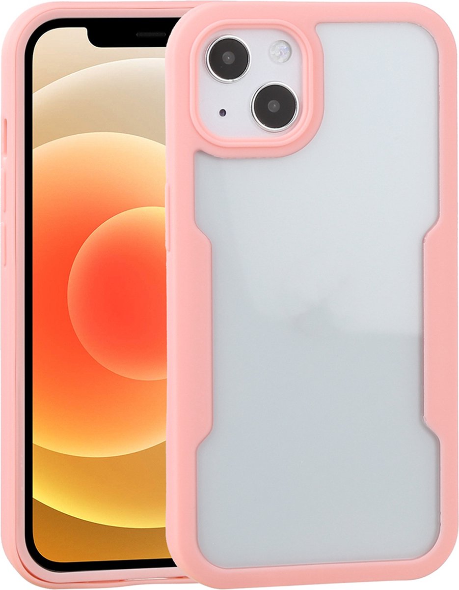 Techsuit ColorVerse 360 hoesje met Screenprotector voor Apple iPhone 15 Plus - Roze