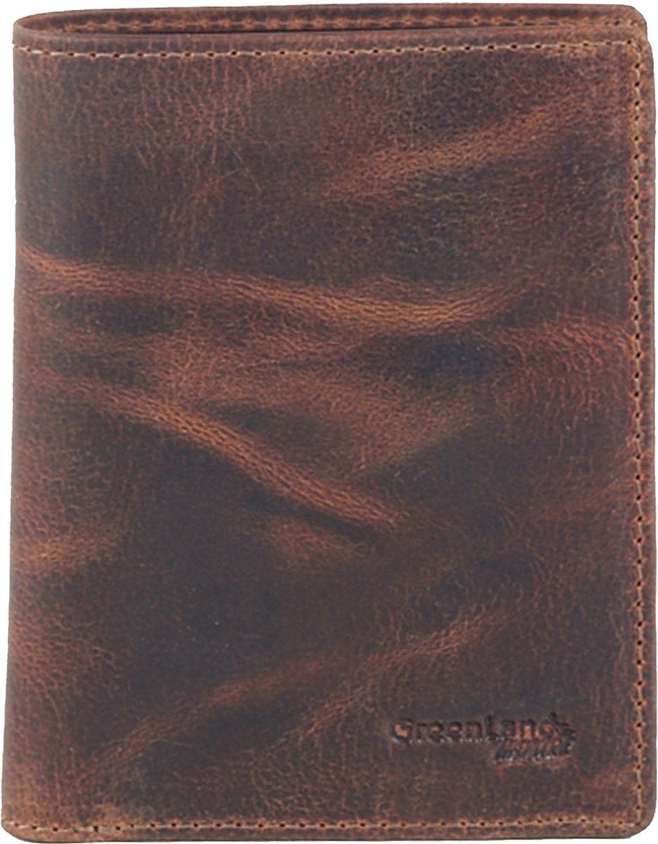 Greenland Nature Montana portemonnee leer 9,5 cm - Jongens - Staand formaat - natur