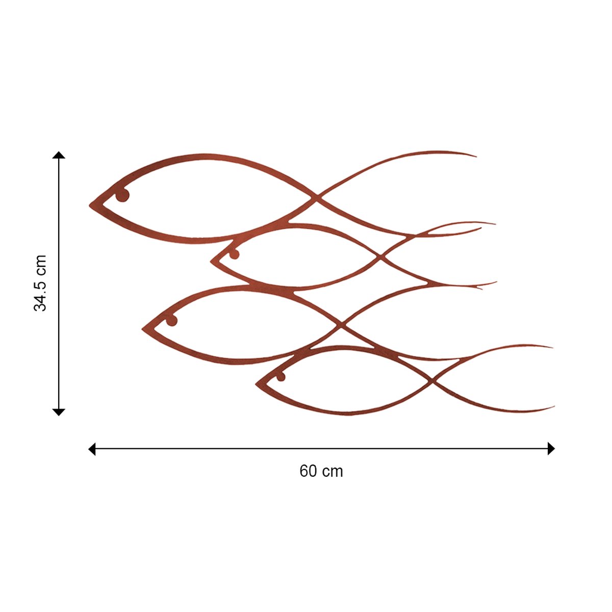 Capra Design | Vis | Cortenstaal | Tuindecoratie | Roestkleurig | Wanddecoratie | Decoratief | Fish | 60cm | 2 mm | Wall Art| Poisson | Abstract