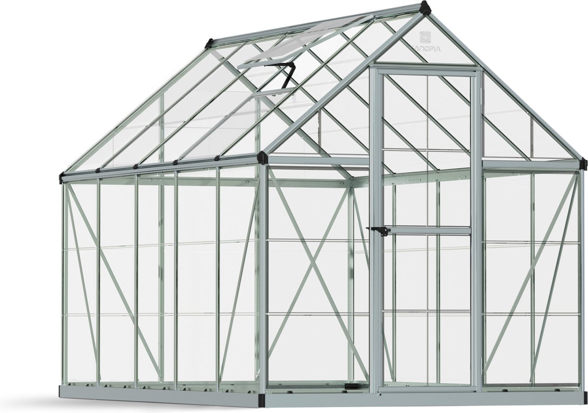 Canopia Harmony Tuinkas Kweekkas Broeikas Polycarbonaat Hoge Kwaliteit Eenvoudige installatie Zilver 306X185X208 cm