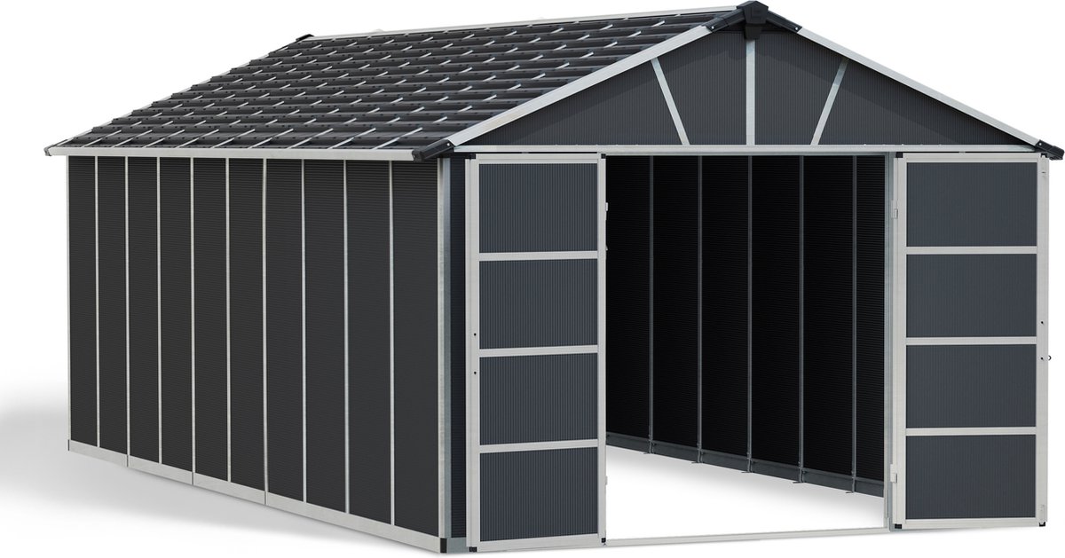 Canopia Yukon Tuinhuis Tuinschuur Ultra Duurzaam Polycarbonaat Grijs 643X332X252 cm