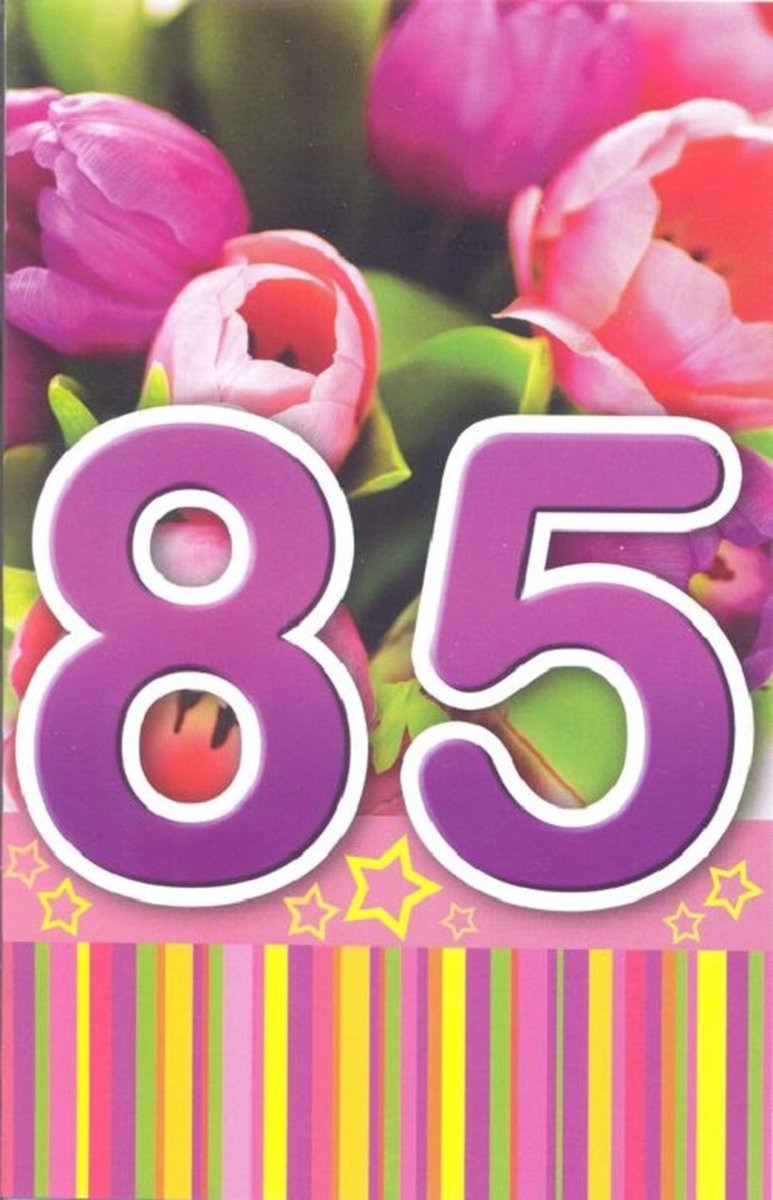 Wenskaart 85 Jaar - D17583 - Luxe verjaardagskaart - 12x17cm - Gevouwen Wenskaart inclusief envelop - Leeftijdskaart