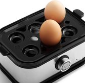 Bol.com Eierkoker - 6 eieren met selecteerbare hardheid - Van roestvrij staal - Incl. eierlepel met eierpons - Vaatwasmachinebes... aanbieding