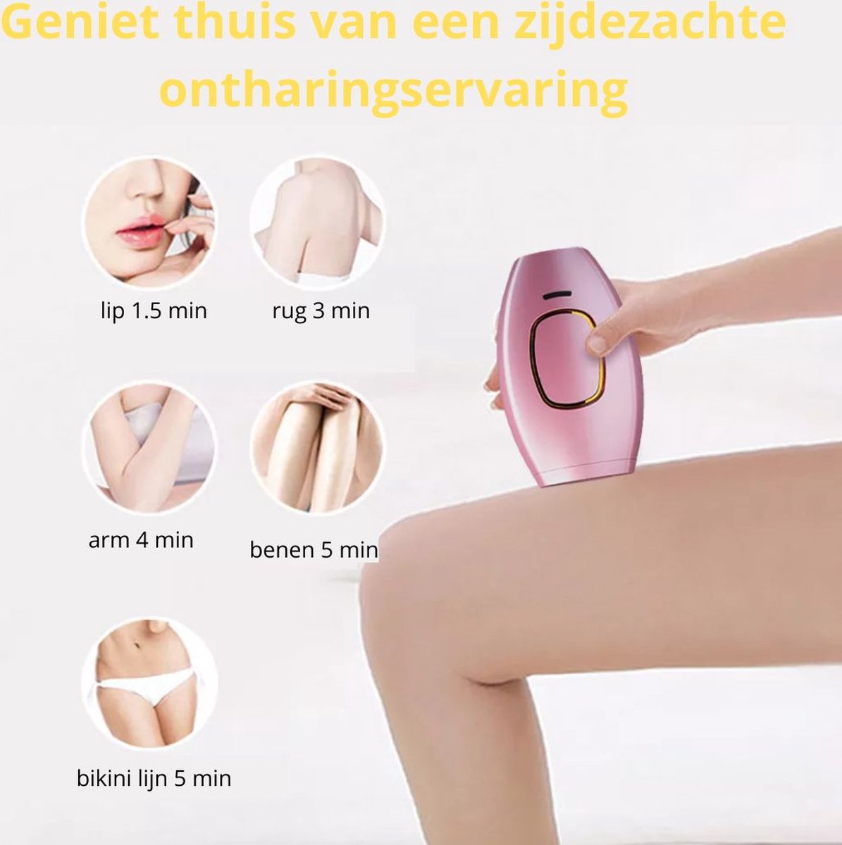 Laser Ontharingsapparaat - IPL Ontharing Apparaat - Epileerapparaat Dames - Inclusief Beschermbril, Scheermes - Roze thumbnail 3