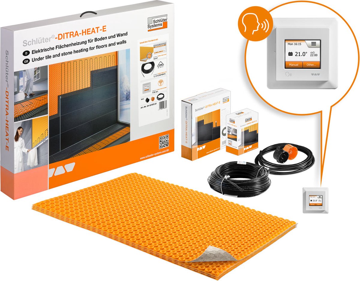 Schlüter Ditra Heat E Duo verwarmingsset RT6 S1 - 150 Watt - 1,5 m² (1,1 m² verwarmd)