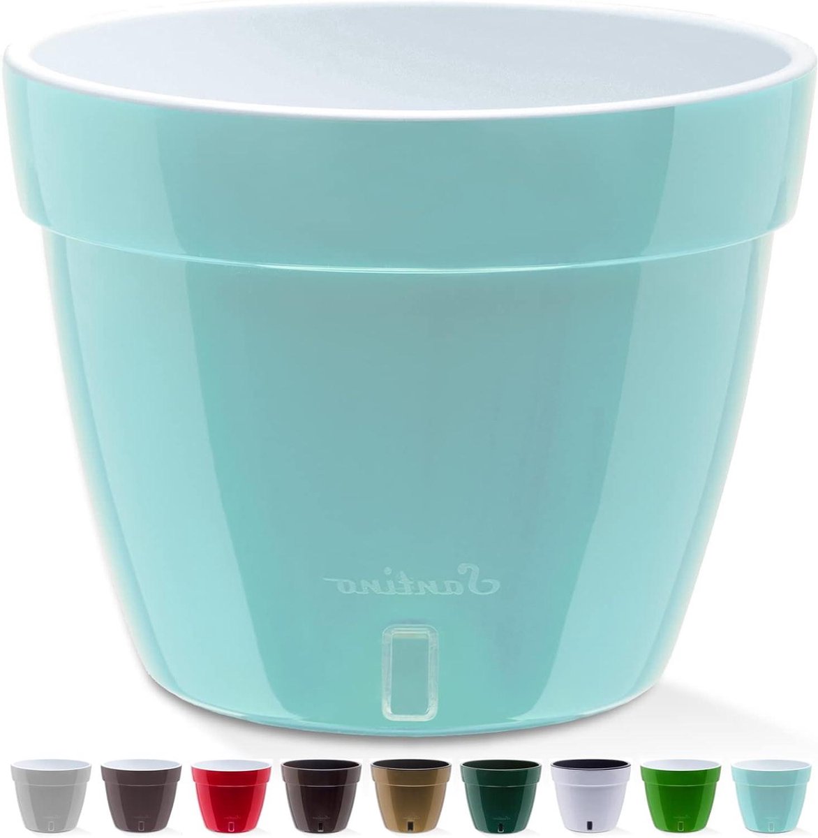 Zelfbewaterende bloempot met waterniveau-indicator voor binnen - Asti D 30 cm - Menthol-White 12L - kamerplanten - hydrocultuur