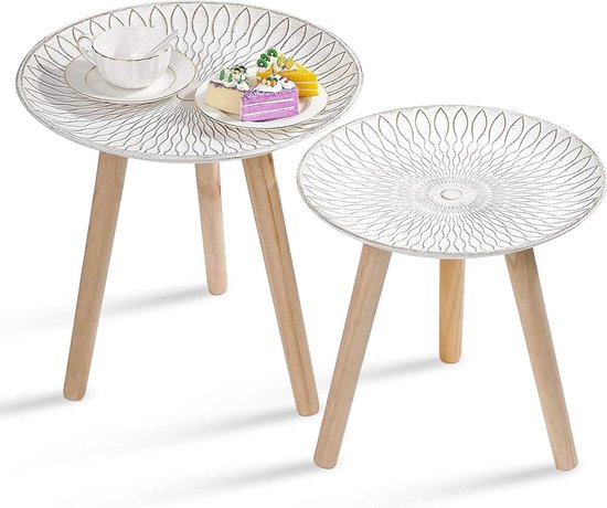 Sammie metalen bijzettafels zwart - set van 2