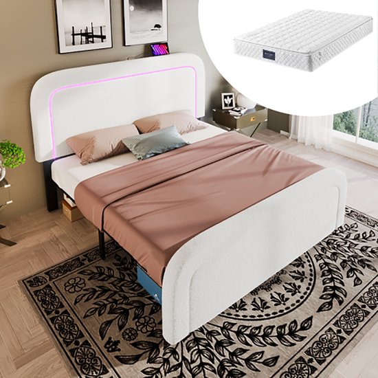 Bedrok 150x190 Cm Beige - 4 Zijden 30 Cm Hoog - Gemaakt In Europa