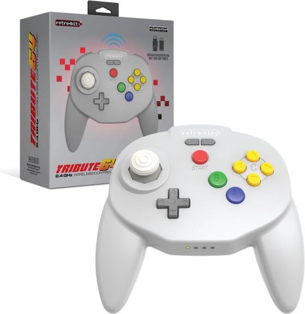 Retro-Bit Tribute 64 2.4G Wireless Controller -Classic Grey (Diversen) Nieuw