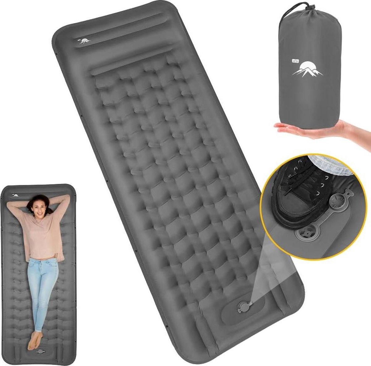 Verdikte zelfopblazende campingmat - comfortabele slaapmat