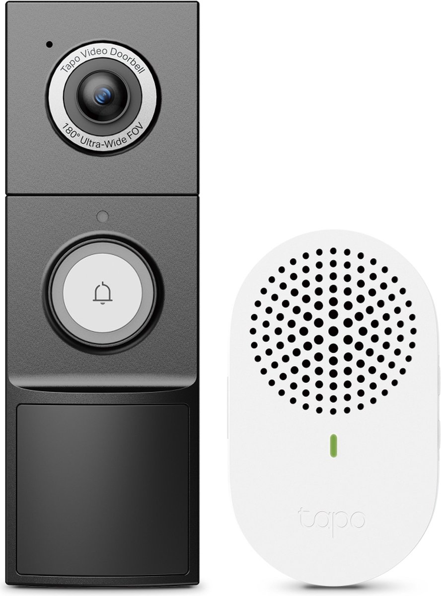 Tapo D235 Video deurbel met camera - inclusief chime/gong - 2K 5MP - Batterij of kabelvoeding- IP66-Slimme deurbel