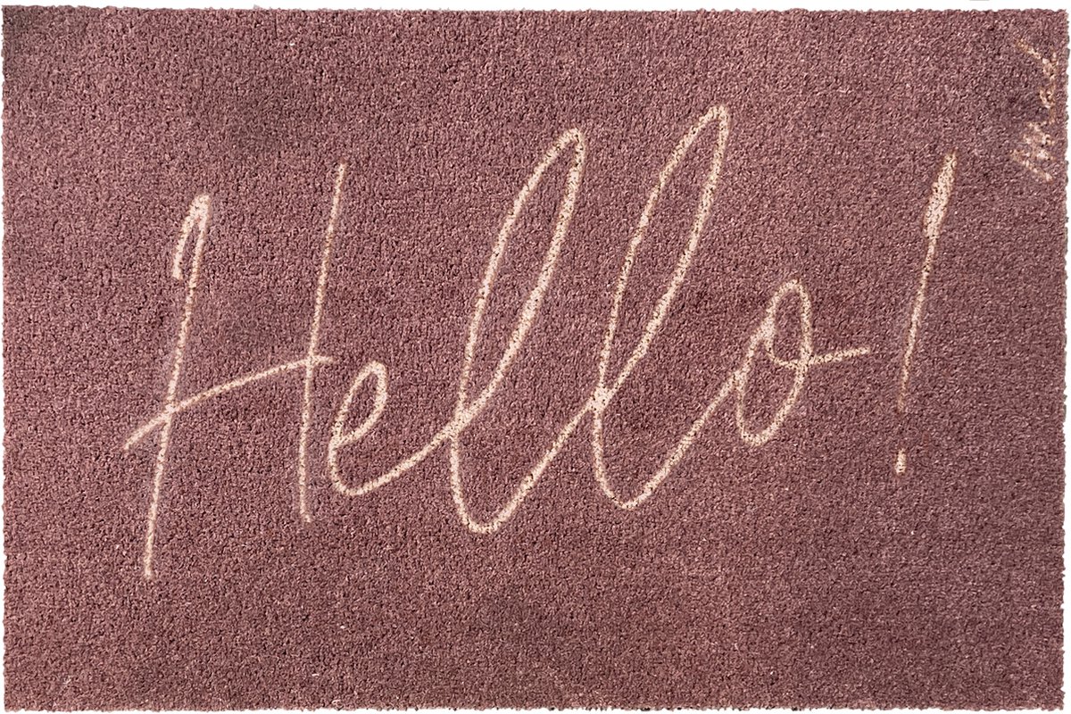 Mad About Mats ARIE - deurmat - wasbaar - hello - schoonloop/scraper - 50x75cm dusty pink