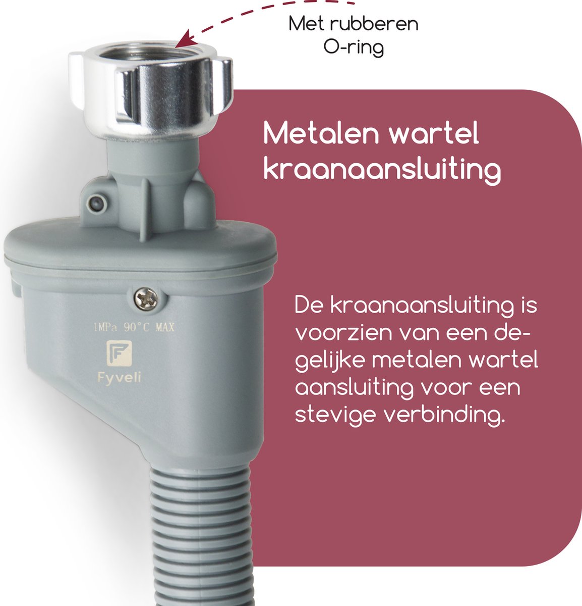 Fyveli - Wasmachine slang - 2 meter - 3/4" Universeel - Met Waterslot — afbeelding 6