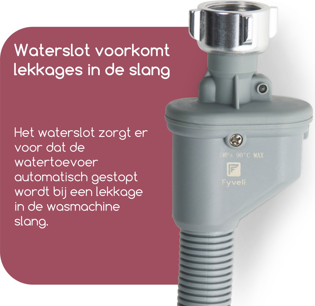 Fyveli - Wasmachine slang - 2 meter - 3/4" Universeel - Met Waterslot — afbeelding 5