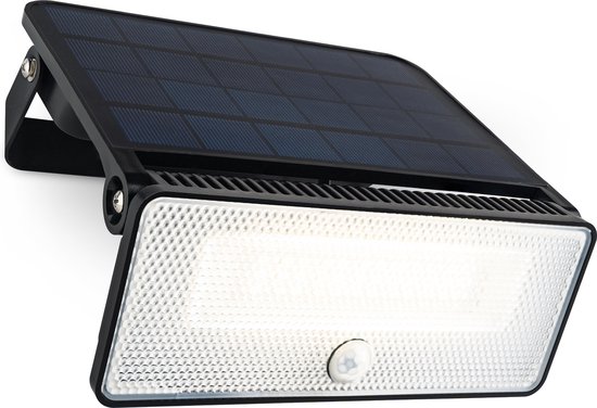 Brendz Solar Buitenlamp Bewegingssensor, 1600 Lumen, IP54 Waterbestendig, 3 Lichtmodi, Solar Wandlamp Buiten, LED Breedstraler met Bewegingssensor, Paso