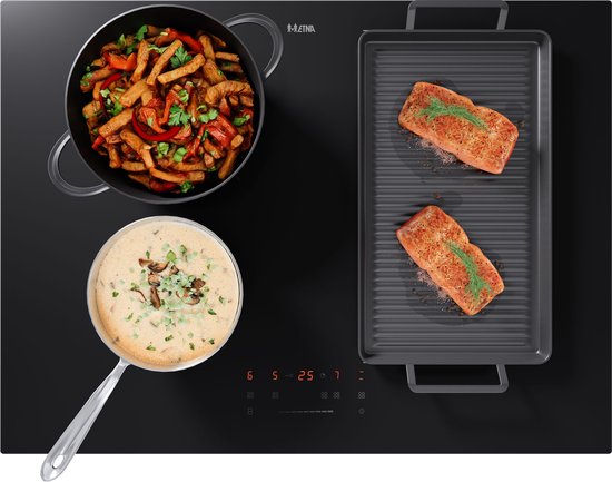 ETNA KIF370ZT - Inductiekookplaat (70 cm) - Koppelbare flexzones - 4 kookzones - Boostfunctie - Centrale slider - Panherkenning - Centrale aan/uit bediening