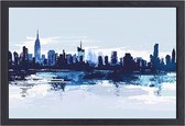 Skyline wanddecoratie - Architectuur schilderij - Canvas schilderijen Water - Muurdecoratie landelijk - Schilderijen canvas met baklijst - Kunstwerken schilderij canvas met baklijst 90x60 cm