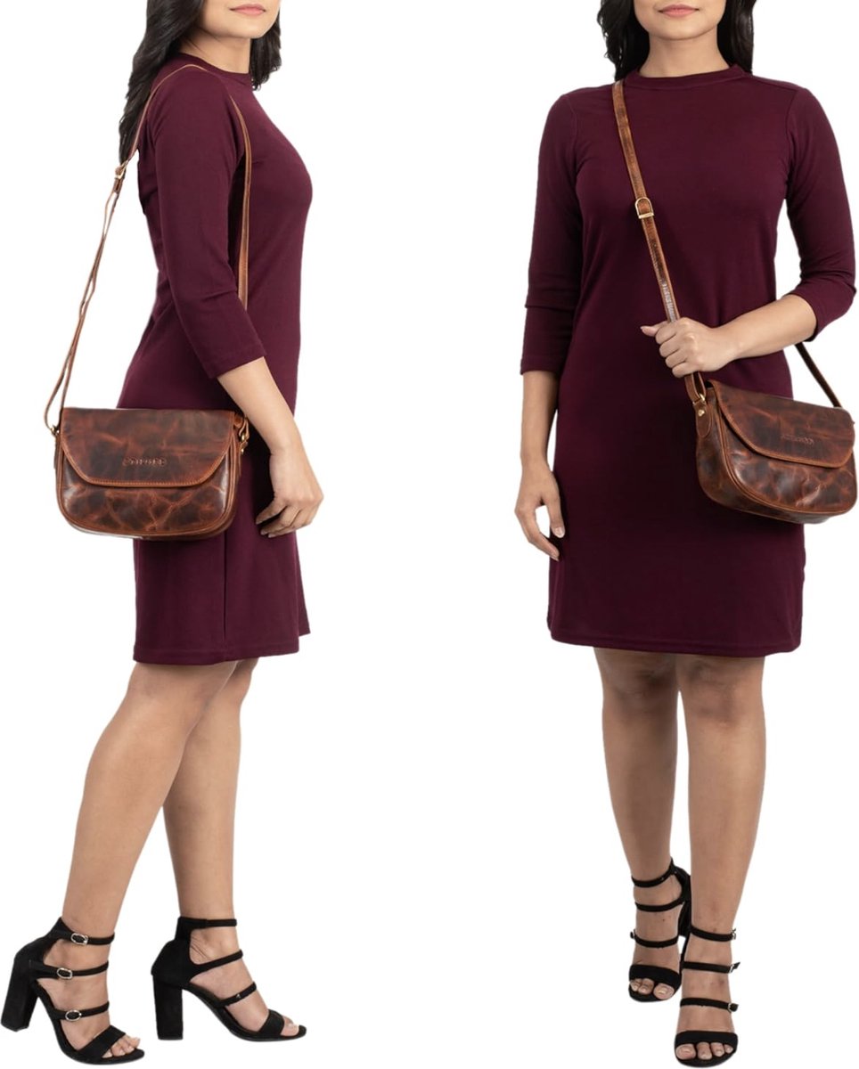 STILORD Larissa vintage rugzak leder dames rugzak handtas DIN A4 City Shopping Daypack School Uni Kleur:middel - bruin