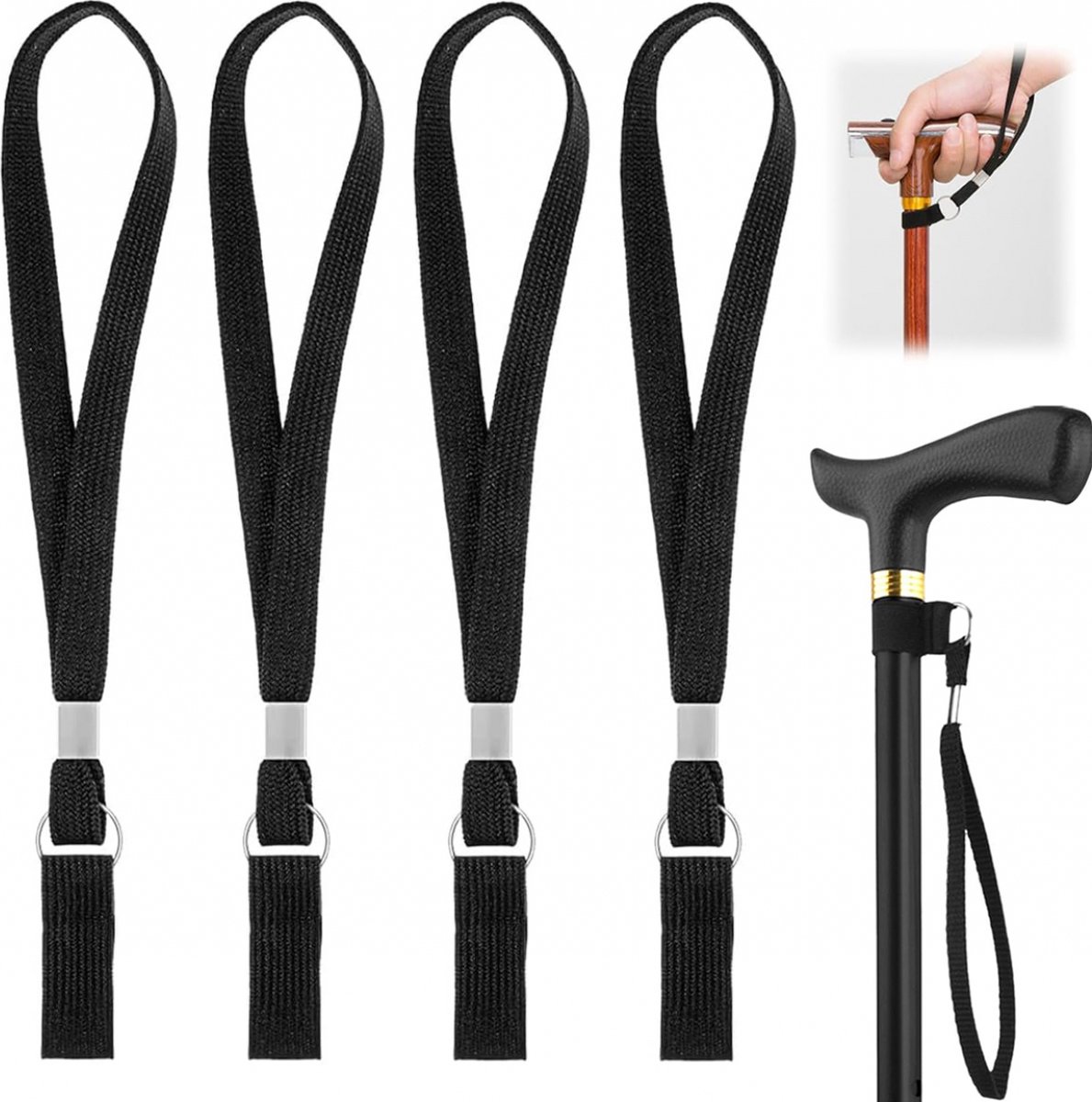 Polsband voor wandelstok - 4 stuks - Comforthulpmiddelen Polsbandje - wandelstok - Polsbandje Wandelstok - Voor Wandelen Stok Accessoires - polsband