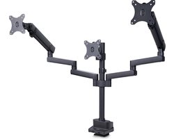 StarTech.com Triple Monitor Arm voor Bureau, Tot Drie 27inch Schermen, VESA 75x75/100x100, Instelling zonder Gereedschap, C-klem/Doorvoertule, Arm met Veermechanisme