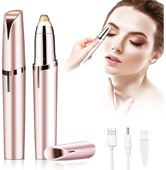 Gsedaox-Wenkbrauw Trimmer-Gezichtsontharing Dames-Gezichtshaar Verwijderen Vrouw-voor gezicht, wenkbrauwen, lippen en neus-roségoud