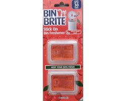Bin Brite Stick-On Vuilnisbak Verfrisser – Luchtverfrisser voor Prullenbak – Cherry Bomb Geur – 2 Stuks – Tot 30 Dagen Frisse Geur – Geurverdrijver