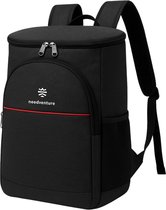 Needventure Cooler Bag - Lunch Bag - Sac à dos de refroidissement - Sac de pique-nique - 20 litres - Porte-bouteille - Ouvre-bière - Zwart
