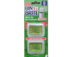 Bin Brite Stick-On Vuilnisbak Verfrisser – Luchtverfrisser voor Prullenbak – Watermelon & Bamboo Geur – 2 Stuks – Tot 30 Dagen Frisse Geur – Geurverdrijver