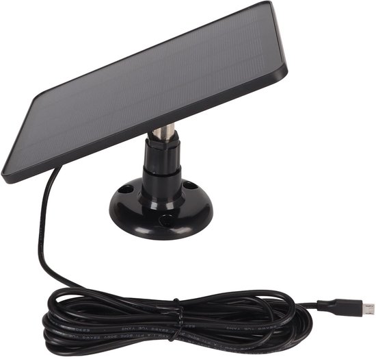 Camera Zonnepaneel, Outdoor Beveiligingscamera, IP65 Waterdichte Camera Oplader 5V 4W Hoge Efficiëntie Continue Zonne-energie voor Camera voor Micro USB C (Zwart) van Soduopq — afbeelding 2