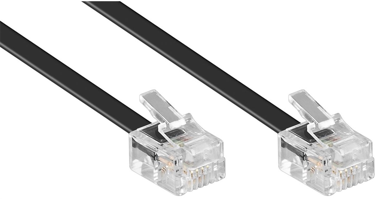 RJ11 - RJ11 telefoonkabel / zwart - 1,5 meter